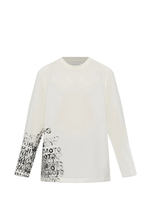 Y-3 print long-sleeve T-shirt - Neutrals