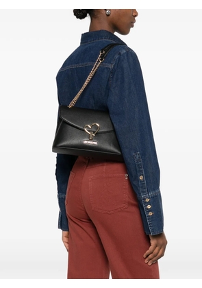 Love Moschino heart charm chain shoulder bag - Black