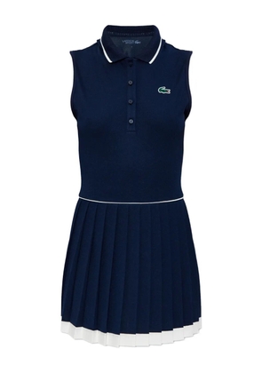 Lacoste logo-embroidery sleeveless mini dress - Blue