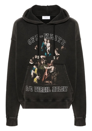 Off-White graphic-print cotton hoodie - Black