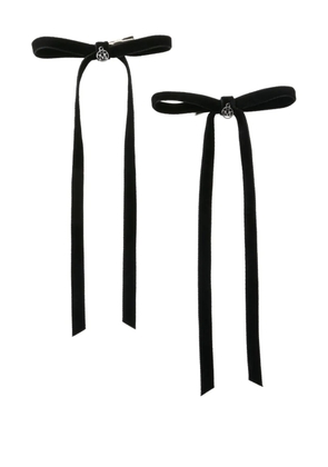 Maison Michel Ella bow-ribbon hair clips - Black