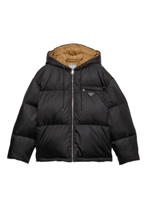 Prada hooded puffer jacket - Black