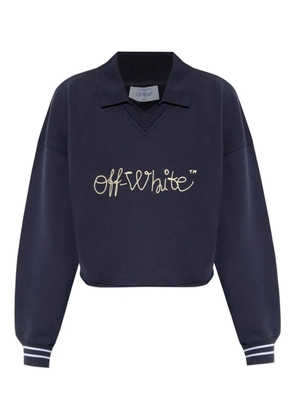 Off-White logo-embroidered polo sweatshirt - Blue
