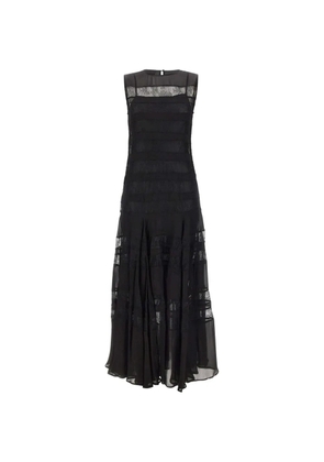 Marella lace ruffle dress - Black