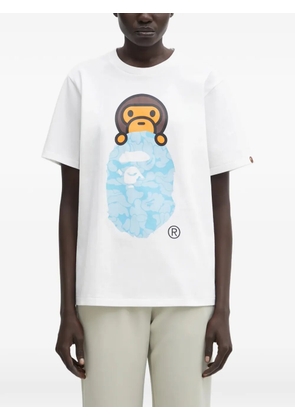 A BATHING APE® Solid Camo Milo On Ape Head T-shirt - White