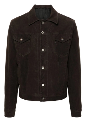 ERALDO sculpted-buttons leather jacket - Brown