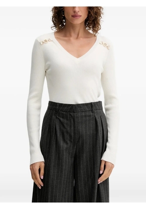 FRACOMINA V-neck embellished top - White