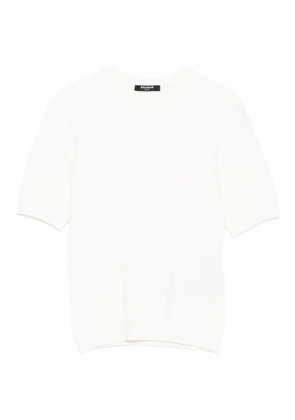 Balmain textured short-sleeve t-shirt - White