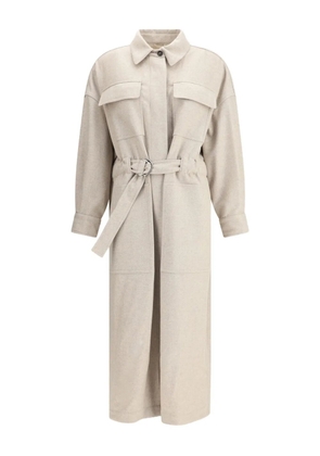 Brunello Cucinelli belted flap-pocket coat - Neutrals