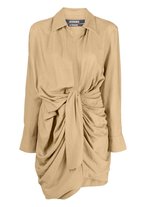 Jacquemus La Robe Bahia draped minidress - Neutrals