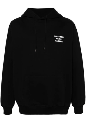 Drôle De Monsieur slogan-print cotton hoodie - Black