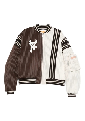 PDF pinstripe zip-up jacket - Brown