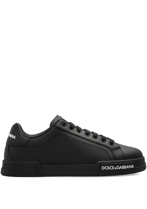 Dolce & Gabbana logo-detail leather sneakers - Black
