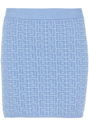 Balmain Labyrinth-jacquard skirt - Blue