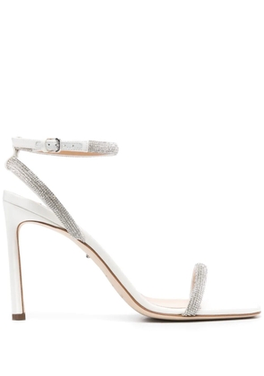 Sergio Rossi 100mm rhinestone-embellished satin sandals - Silver