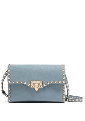 Valentino Garavani small Rockstud grained shoulder bag - Blue