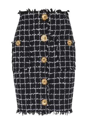 Balmain tweed buttoned pencil skirt - Black