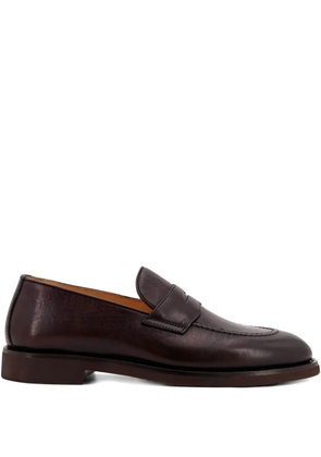 Brunello Cucinelli penny leather loafers - Brown