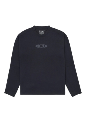 MM6 Maison Margiela X Salomon textured logo long-sleeved T-shirt - Black
