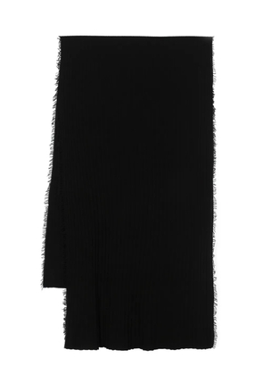 Faliero Sarti ribbed-knit frayed scarf - Black