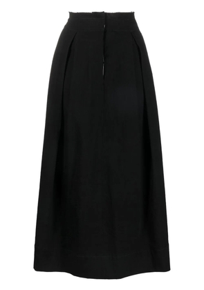 Uma Wang raw-edge pleated long skirt - Black