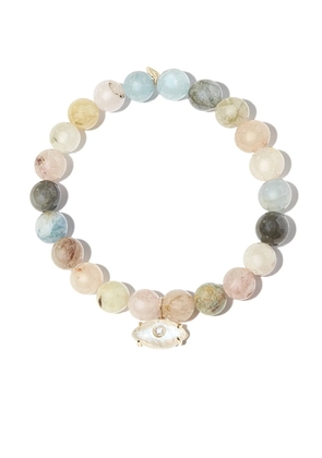 Sydney Evan 14kt yellow gold Evil Eye morganite bracelet