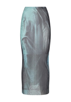 Jean Paul Gaultier Water print long skirt - Blue