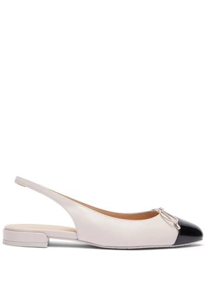 Stuart Weitzman Sleek Bow Slingback ballerina shoes - White