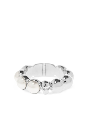 Alexander McQueen skull pearl ring - Silver