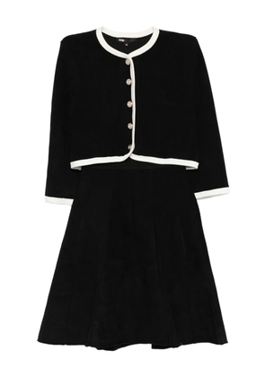 Maje button-detailed flared dress - Black