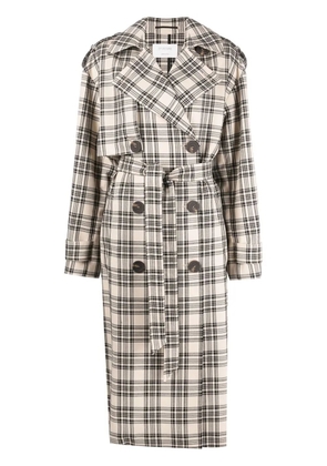 Sportmax check-pattern belted coat - Neutrals