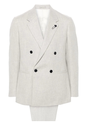 Lardini logo-brooch suit - Neutrals