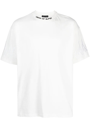 Vision Of Super logo-embroidered cotton T-shirt - White