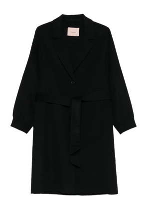 TWINSET belted lapel coat - Black