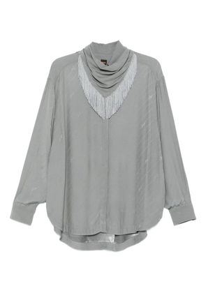 BOSS fringe-detail blouse - Grey