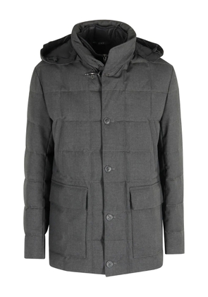 Fay removable hood canvas jacket - Grey
