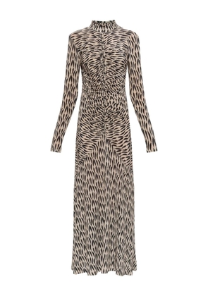 Ulla Johnson Ida long-sleeve ruched turtleneck maxi dress - Neutrals