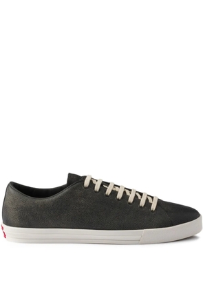 Prada aged-effect lace-up low-top sneakers - Black