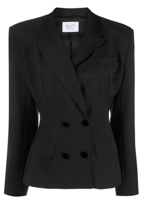 mvp wardrobe panelled-bodice double-breasted blazer - Black