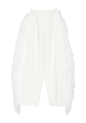 Jacquemus feather-trim trousers - White