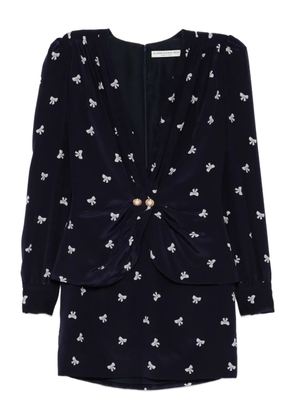 Alessandra Rich bow-print mini dress - Blue