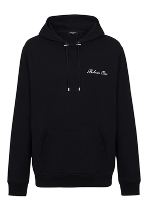 Balmain logo-embroidered hoodie - Black