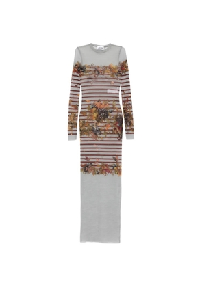Jean Paul Gaultier striped printed maxi dress - Grey