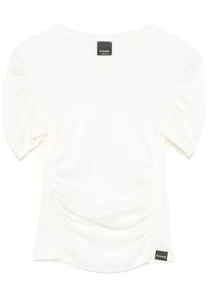 PINKO ruched-detailing T-shirt - Neutrals