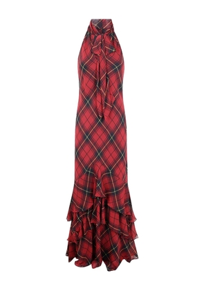 Lauren Ralph Lauren ruffled plaid dress - Red