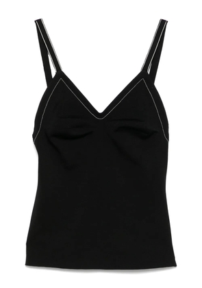 Carven contrast-stitching top - Black