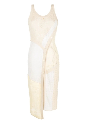 Marine Serre Regenerated crochet midi dress - Neutrals