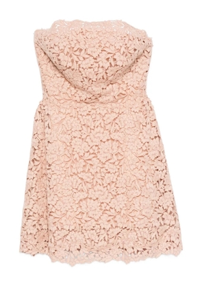 Ermanno Scervino floral-lace strapless dress - Pink