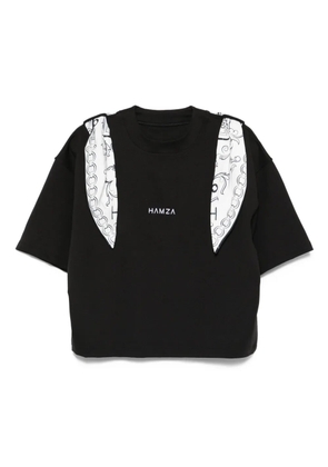 HAMZA pattern-detail short-sleeve T-shirt - Black