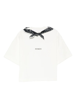 HAMZA bandana-neckline top - White